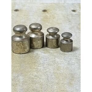 Vintage Brass 2 Oz (.06 KG) Scale Trip Balance Weights Set Of 4